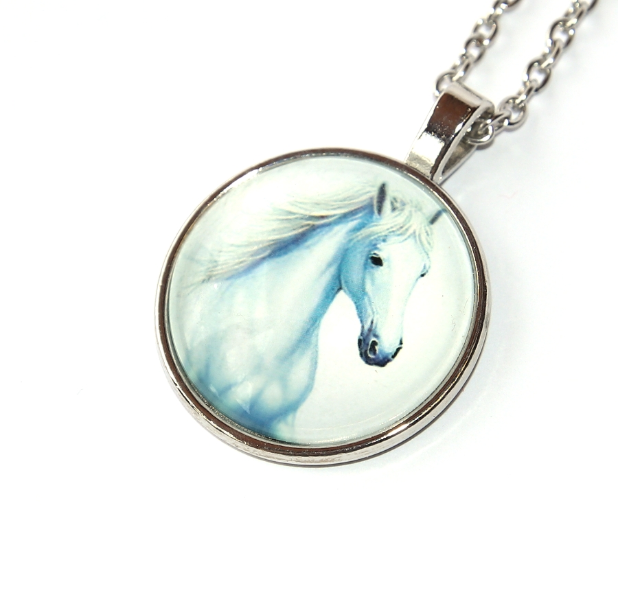 Řetízek Fashion Jewerly - Amulet Bílý kůň, Čistá krása, White horse and spirit 3178