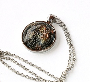 Řetízek Fashion Jewerly - Amulet Ochranný štít, Čarodějka, Magické symboly, Wicca 3192