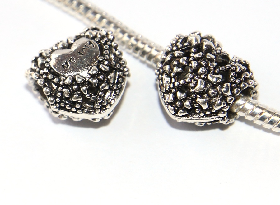 Korálek na náramek Fashion Jewerly - Srdce se srdíčky, Láska, Přátelství, Heart 3285