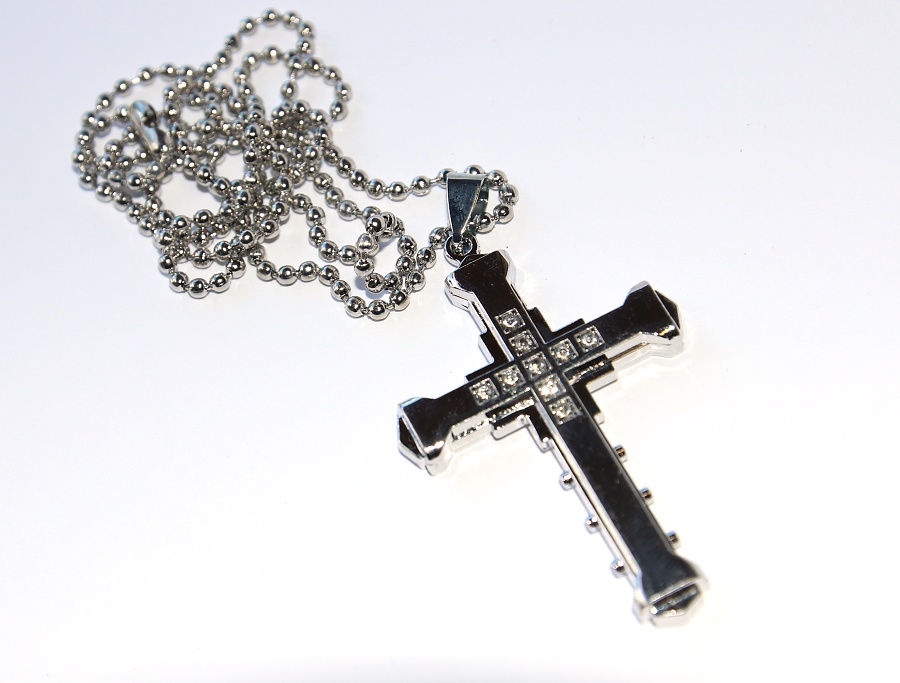 MR Kuličkový řetízek, nerezový, Kříž decentně zdobený, Nejen pro muže, Blíže k Bohu, Cross, Love my soul 3336