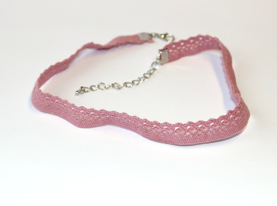 JoyKa Choker, náhrdelník okolo krku, Originalní jediné kusy s příběhem - Něžná, růžová krajka, Staročeská Dívčina, Santiago de Compostela, Cutie for life 3352
