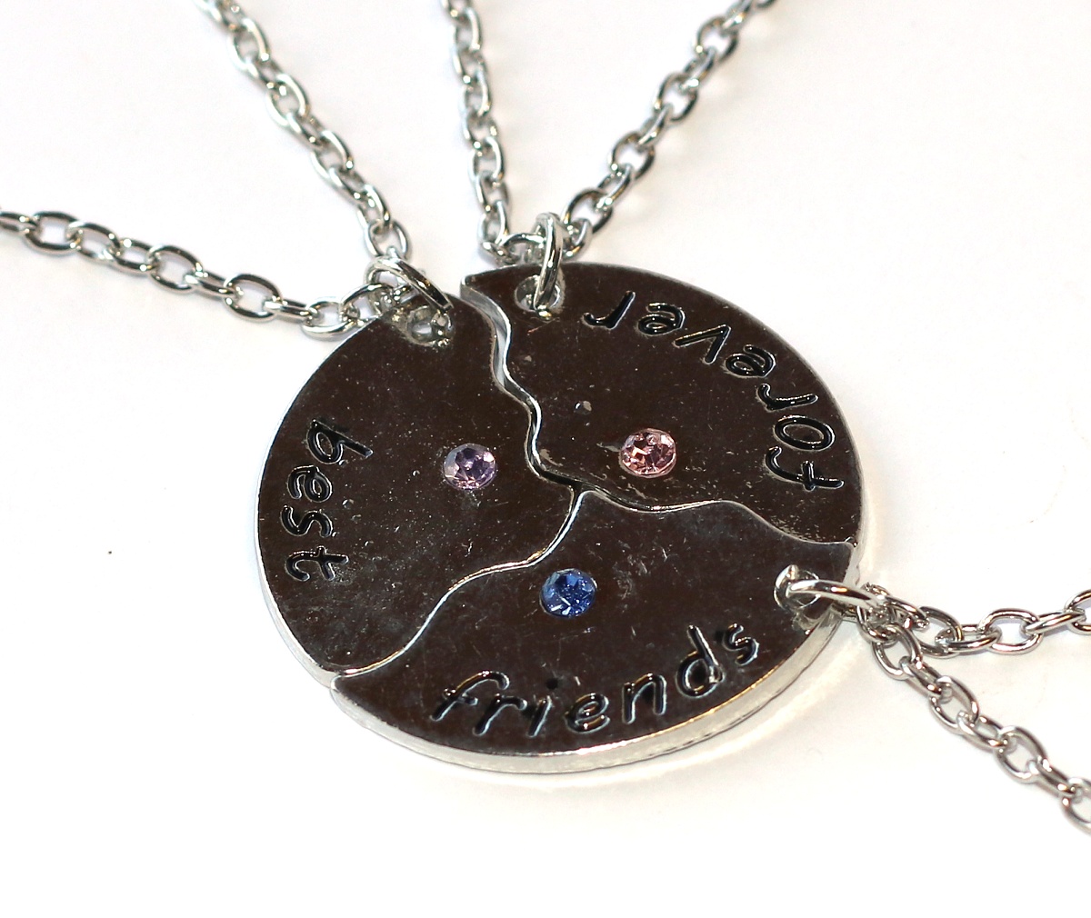 3ks Řetízky Fashion Jewerly - Nejlepší přátelé, Kulaté Puzzle, Nerozlučná trojice, Biggest love with three of us 3512