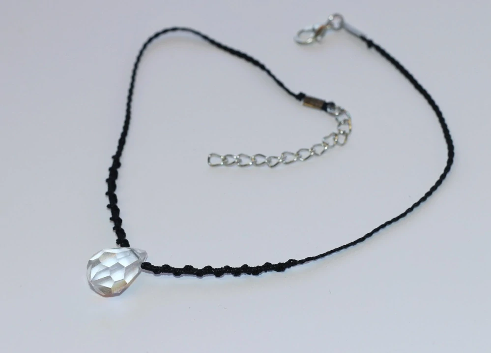 JoyKa Náhrdelník Drhaný - Choker se skleněným Křišťálem, Dvě velikosti, Můj Nejoblíbenější, Be The Best of Yourself 3671