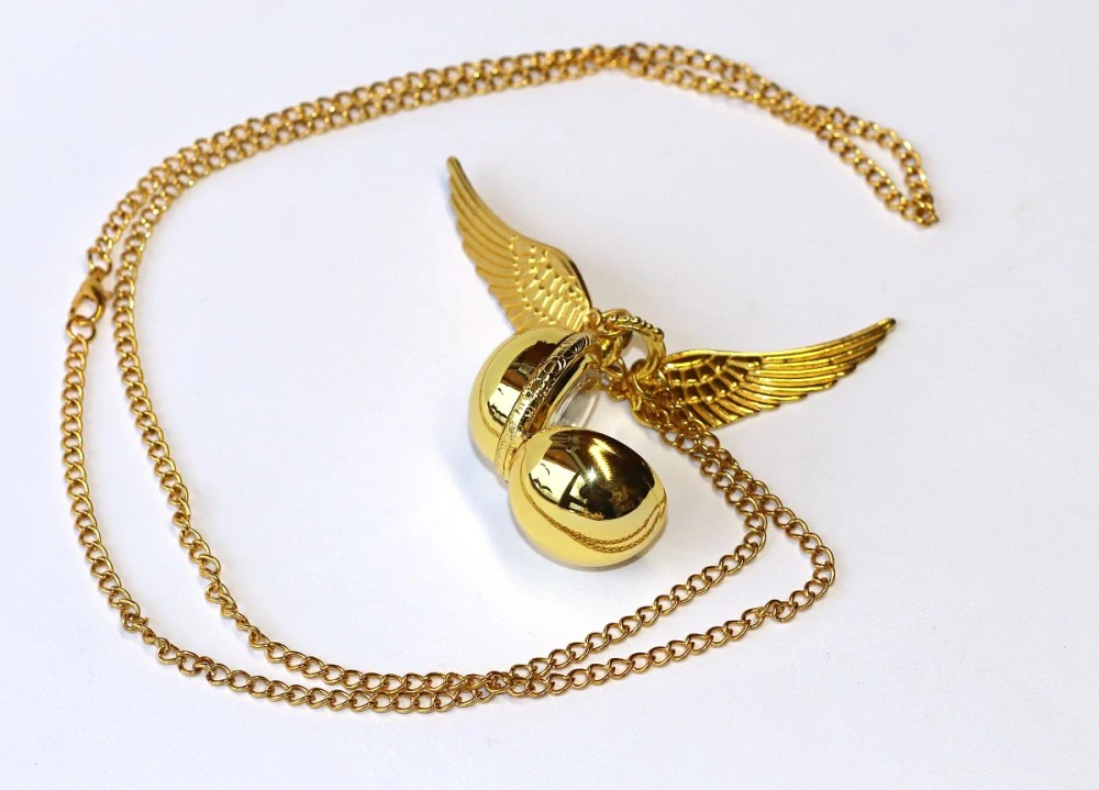 MR Otevírací Kapesní Hodinky na řetízku - Zlatonka pro štěstí s křídly, Kouzelná Hra s Létající kuličkou, Magické spojení, Golden Snitch 3700