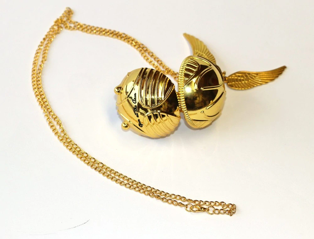 MR Otevírací Kapesní Hodinky na řetízku - Zlatonka pro štěstí s křídly, Kouzelná Hra s Létající kuličkou, Magické spojení, Golden Snitch 3700