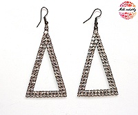 Náušnice Fashion Jewerly - velký štrasový trojúhelník 106