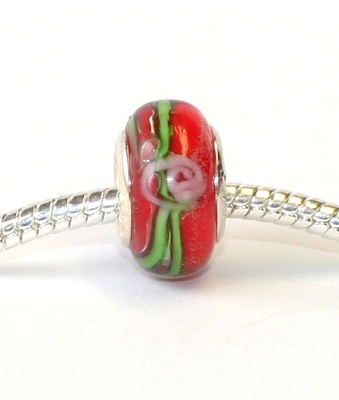 Skleněný Korálek na náramek Fashion Jewerly - Vodní květina 1138