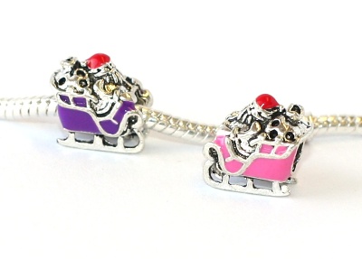 Korálek na náramek Fashion Jewerly - Santa Claus na saních 1468