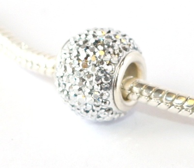 Korálek na náramek Fashion Jewerly - Stříbrná, třpytivá Lady 1591