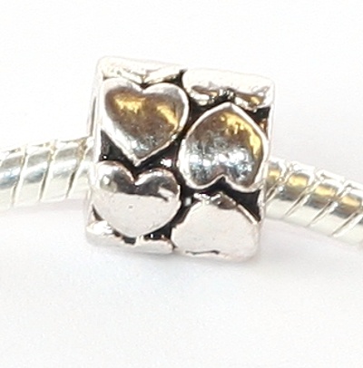Korálek na náramek Fashion Jewerly - Srdce ve dvou řadách 1662