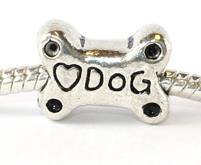 Korálek na náramek Fashion Jewerly - Kost pro psa, Love dog 1677