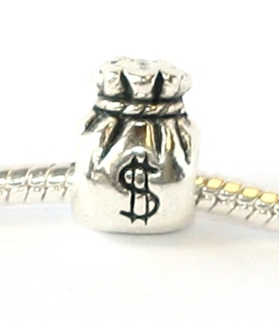 Korálek na náramek Fashion Jewerly - Peníze, měšec, dolar, bohatství 1712