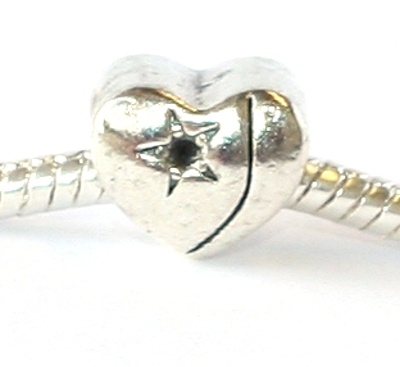 Korálek na náramek Fashion Jewerly - Srdce s hvězdou 1728