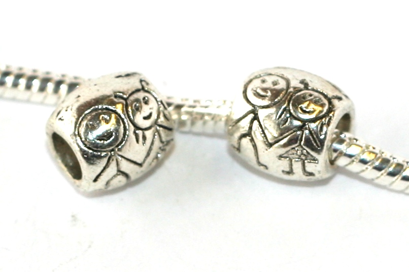 Korálek na náramek Fashion Jewerly - Kluk a holka, sourozenci, miláčci 1857