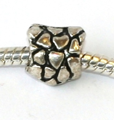 Korálek na náramek Fashion Jewerly - Srdce a minisrdíčka 2187