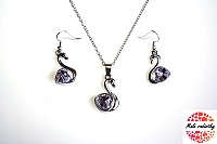 Souprava Fashion Jewerly - Náušnice a řetízek s labutí 262