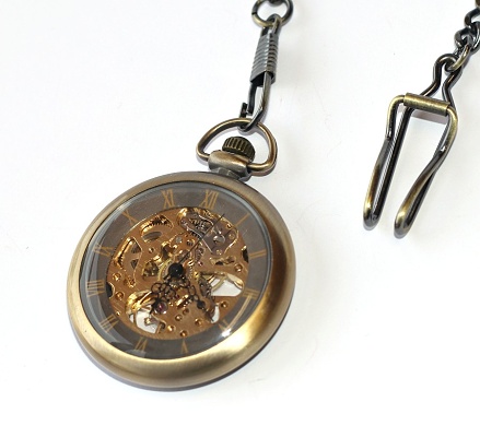 MR Kapesní Hodinky na řetízku, bronzové - Mechanické Retro Bronz Style, Exkluzivní kvalitní krása 2767