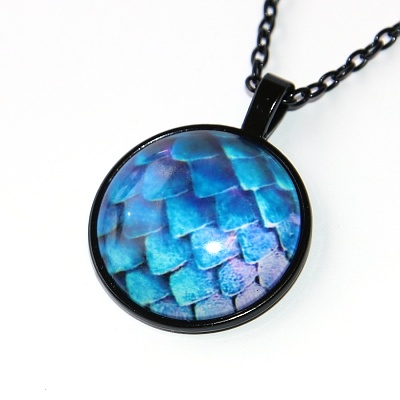 Řetízek Fashion Jewerly - Amulet Dračí šupiny, Modrý drak, Ochrana a bezpečí, Love Dragons 3190