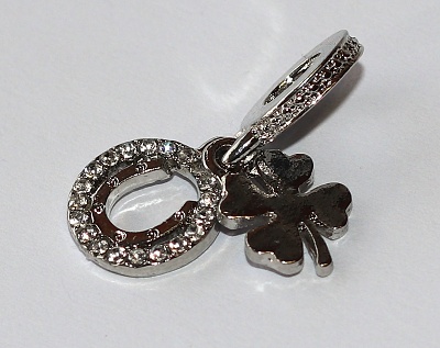 Korálek, přívěsek Fashion Jewerly na náramek nebo řetízek - Čtyřlístek a podkova pro štěstí, Lucky charm, Elegantní Kráska 3565