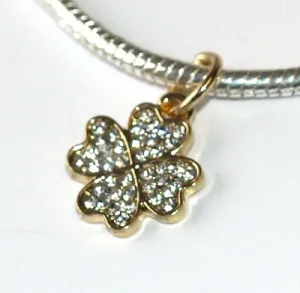 Korálek Fashion Jewerly na náramek nebo řetízek - Čtyřlístek pro štěstí, Jediný kus 3615