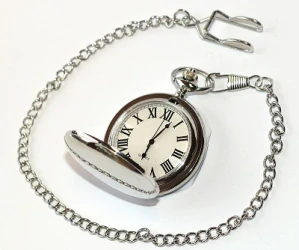 MR Otevírací Kapesní Hodinky - Stříbrná Elegance, Jednoduchá Krása s Římskými čísly, Za pásek, Silver Gentleman, Jediný kus 3702