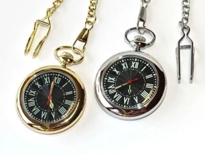 MR Kapesní Hodinky - Elegantní Styl, Černé Vroubky a Římská čísla, Svítí ve tmě, Moderní Gentleman, Za pásek, Be Ready 3705