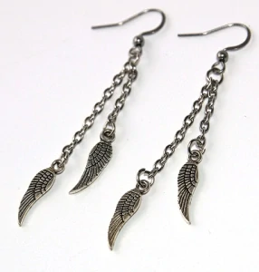 Joyka Náušnice - Delší řetízky s pírky, Andělská křídla 3706