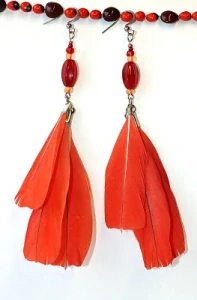 JoyKa Pírkové Naušnice - Červená Láska od Žaka, Smyslná Dáma, Red Spirit 3709
