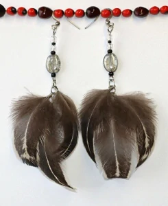 JoyKa Pírkové Naušnice - Elegance nade vše, Černobílá Dáma, Taneční večer, Dancing Chick 3717
