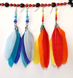 JoyKa Pírkové Naušnice -  Veselá Elegance, Pestrý Život, Husí Příběh, Story of Joy 3718