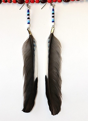 JoyKa Pírkové Naušnice -  Sojka, Bystrá a Hravá, Královna Lesa, Blue Spirit 3722