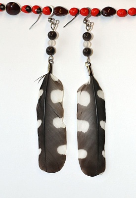 JoyKa Pírkové Naušnice -  Černobílá Rovnováha, Dárek od Strakapouda, Něha z Výšin 3726