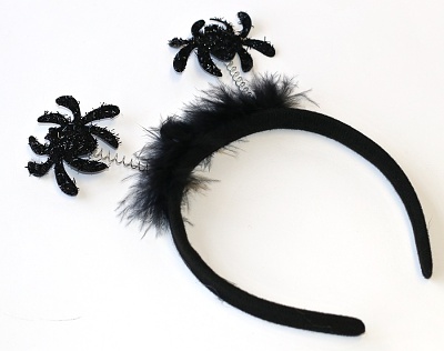 Čelenka černá, Fashion Jewerly - Třpytivý Pavouk, Kostým, Masopust, Oslava života 3750