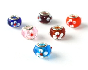 Korálek na náramek Fashion Jewerly - Skleněná kytička 813