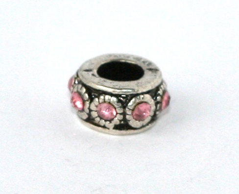 Korálek na náramek Fashion Jewerly - Růžový proužek 830