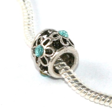 Korálek na náramek Fashion Jewerly - Kytičky s kamínkem 836