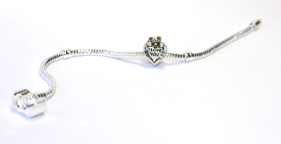 Korálek Fashion Jewerly - I love You Srdce s méďou 1106