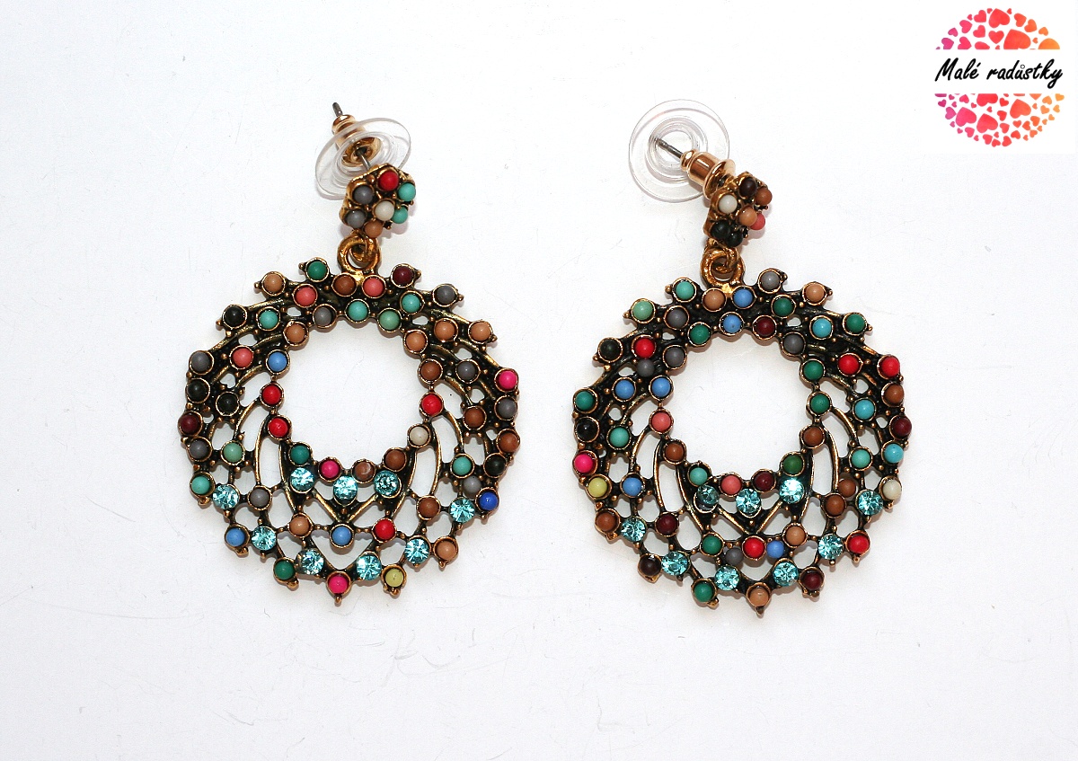Náušnice Fashion Jewerly - Bohemian barevné kruhy 113