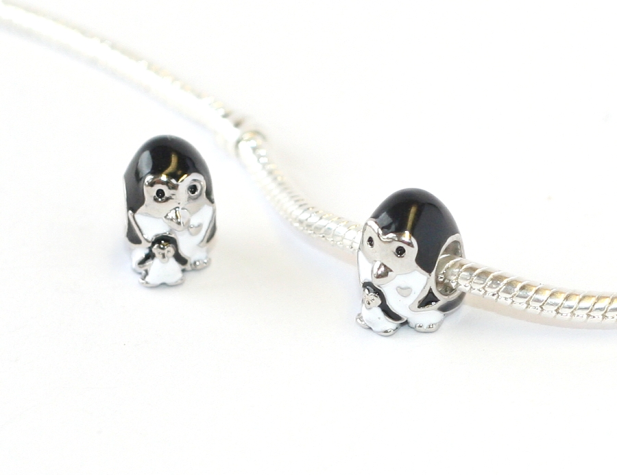 Korálek na náramek Fashion Jewerly - Tučnáci, matka s dítětem 1260