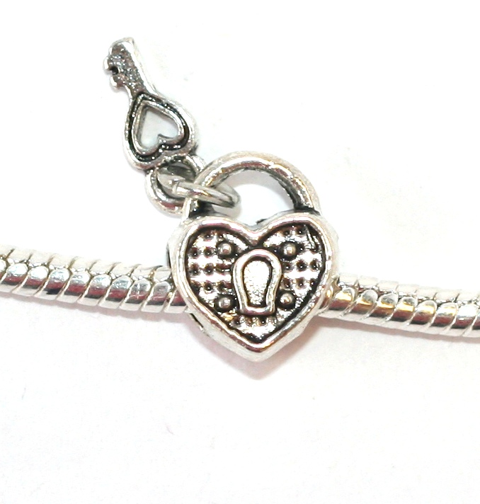Korálek Fashion Jewerly - Srdce zámek s klíčkem 1435