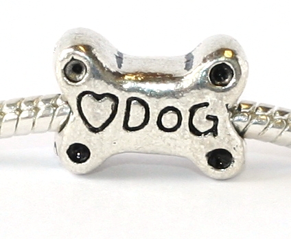 Korálek na náramek Fashion Jewerly - Kost pro psa, Love dog 1677