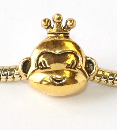 Korálek na náramek Fashion Jewerly - Zlatá opička, princezna opice 1681