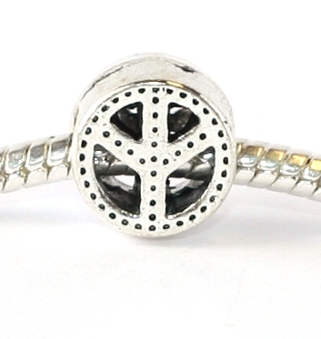 Korálek na náramek Fashion Jewerly - Znak míru, Peace, láska, love 1702