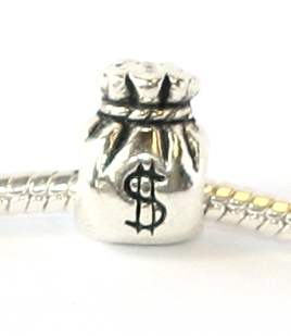 Korálek na náramek Fashion Jewerly - Peníze, měšec, dolar, bohatství 1712