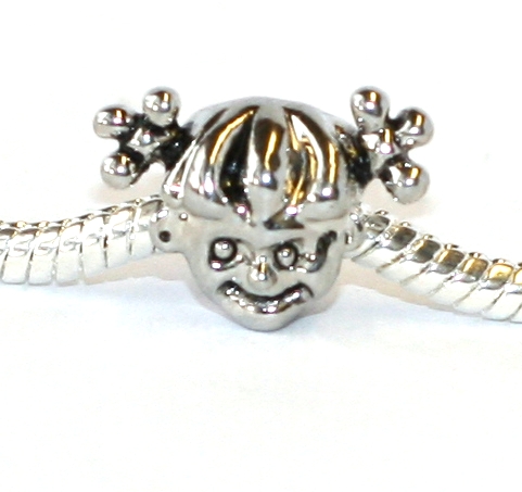 Korálek na náramek Fashion Jewerly - Holka, holčička s culíky 1863