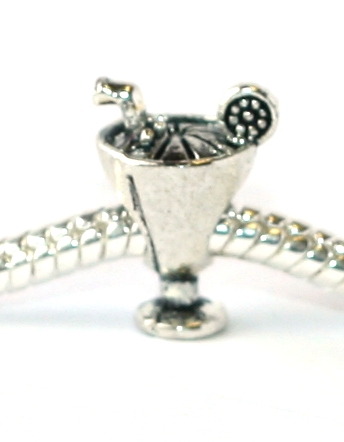 Korálek na náramek Fashion Jewerly - Koktejl, Drink s brčkem a citronem 1864
