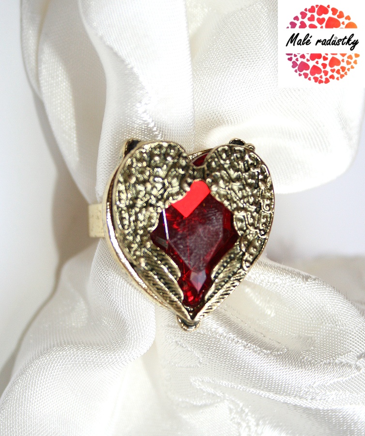 Prsten Fashion Jewerly - Red heart 175