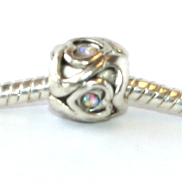 Korálek na náramek Fashion Jewerly - Sweet heart Silver, Srdce 2033