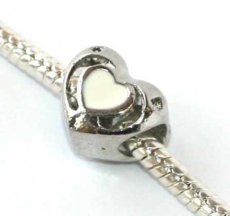 Korálek na náramek Fashion Jewerly - Enamel Srdce, Čistá láska 2041