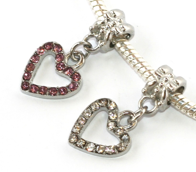 Korálek Fashion Jewerly - Přívěsek Srdce zdobené kamínky 2140